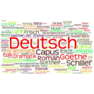 Wortwolke mit zum Deutschunterricht passenden Wörtern